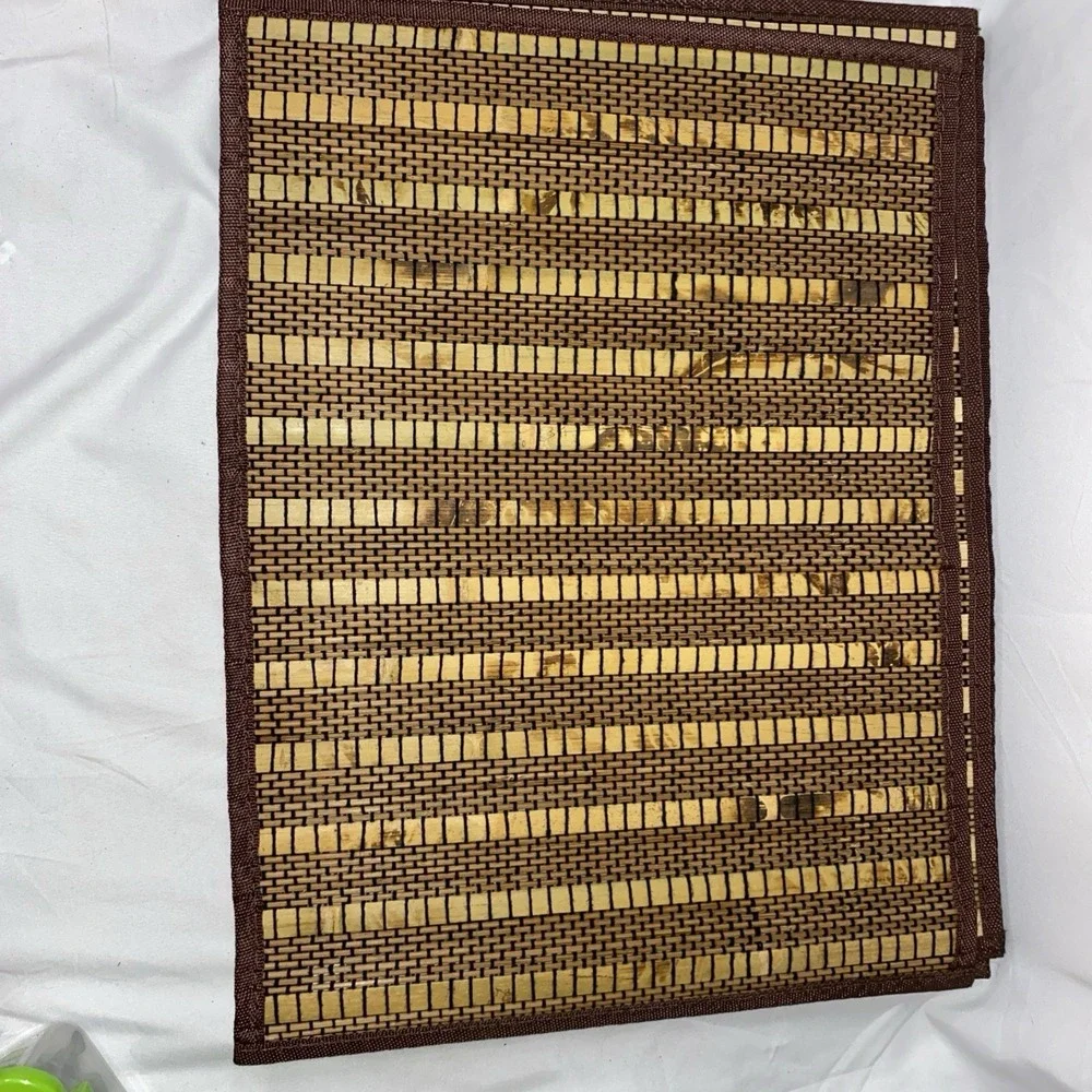 MCM Bamboo Wicker Placemats Set of 8 Vintage Rattan Woven Boho Tiki 18 x 13